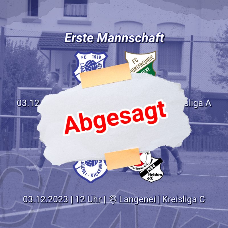 Vorzeitige Winterpause für unsere Mannschaften